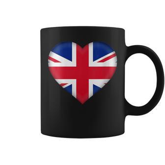 I Love United Kingdom Uk British Flag Heart Outfit Coffee Mug - Monsterry DE