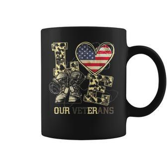 Love Our Veterans Us Military Veterans Day Mens Womens Coffee Mug - Monsterry CA