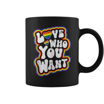 Love Who You Want Gay Pride Lgbt Rainbow Coffee Mug - Monsterry DE