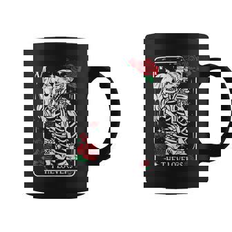 The Lovers Tarot Card Occult Skeleton Roses Gothic Kissing Coffee Mug - Thegiftio UK