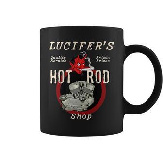 Lucifer's Hot Rod Shop Rockabilly Retro Sporty Ironhead Hot Coffee Mug - Monsterry UK