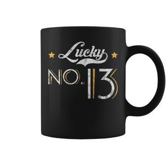 Lucky Number 13 Distressed Great Vintage Coffee Mug - Monsterry