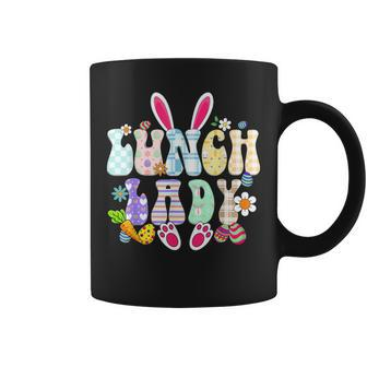 Lunch Lady Egg Easter Day Floral Bunny Coffee Mug | Mazezy