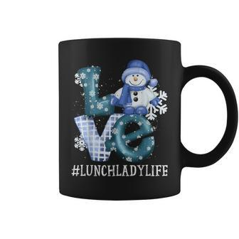 Lunch Lady Love Snowman Xmas Winter Season Christmas Coffee Mug - Monsterry DE