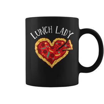 Lunch Lady Pizza Heart School Cafeteria Worker Coffee Mug | Mazezy