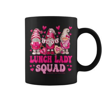 Lunch Lady Teacher Squad Valentines Day Gnomes Holding Heart Coffee Mug - Monsterry DE