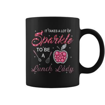 Lunch Lady Woman Cafeteria Worker Takes Sparkle Coffee Mug - Monsterry