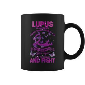 Lupus Awareness Warrior Love Life Hate The Disease And Fight Coffee Mug - Monsterry
