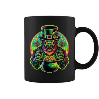 Lurking Leprechaun Lore St Patrick's Day Horror Coffee Mug | Mazezy CA