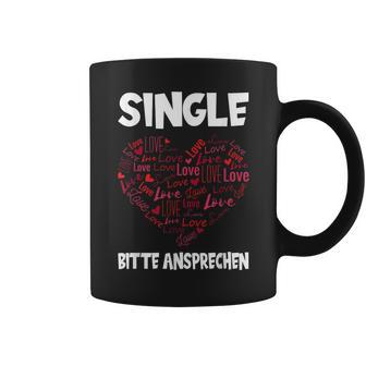 Lustiges Single Statement Tassen, Herz Liebe Print Bitte Ansprechen - Seseable