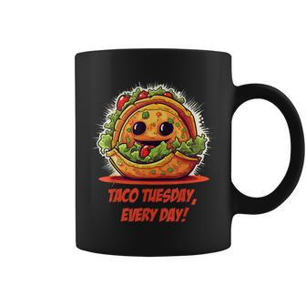 Lustiges Taco Tassen, Taco Tuesday Motiv - Schwarz - Seseable