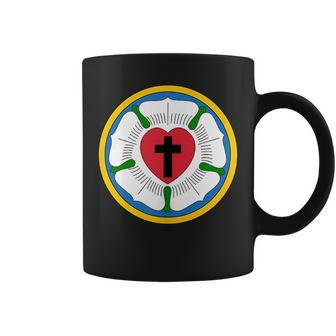 Lutheran Martin Luther Heart Rose Concords Reformation Cross Coffee Mug - Monsterry