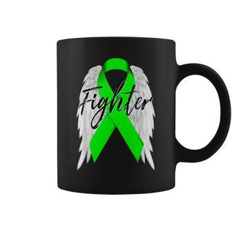 Lymphoma Cancer Fighter Lime Ribbon Angel Wingsr Coffee Mug - Monsterry
