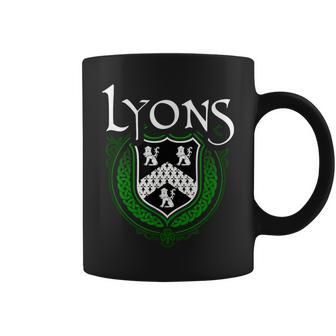 Lyons Surname Irish Clan Tartan Badge Ireland Coffee Mug | Mazezy AU
