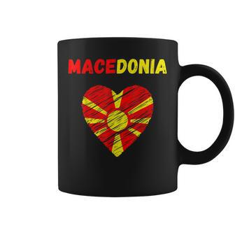 Macedonia Flag Holiday Macedonia Heart Macedonian Flag Coffee Mug - Monsterry AU