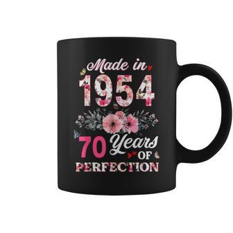 Made In 1954 Floral 70 Year Old 70Th Birthday Women Coffee Mug - Thegiftio UK