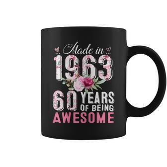 Made In 1963 Floral 60 Year Old Vintage 60Th Birthday Party Coffee Mug - Monsterry