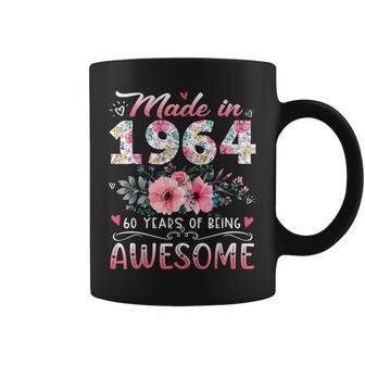 Made In 1964 Floral 60Th Birthday 60 Years Of Being Awesome Coffee Mug - Thegiftio UK