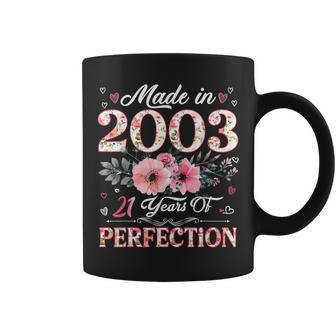 Made In 2003 Floral 21 Years Old 21St Birthday Women Coffee Mug - Thegiftio UK