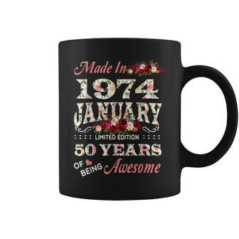 Made In January 1974 Limited Edition 50Th Birthday For Women Coffee Mug - Seseable