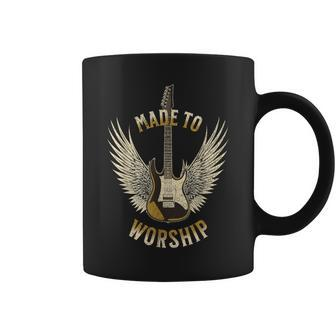 Made To Worship Musician Guitar Faith Plectrum Coffee Mug - Monsterry DE