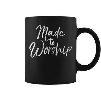 Made To Worship Vintage Praise God Christian Coffee Mug - Monsterry DE