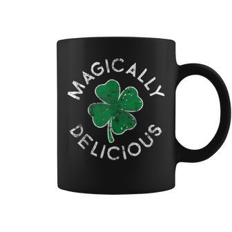 Magically Delicious Lucky Clover St Patrick's Day Distress Coffee Mug - Monsterry CA