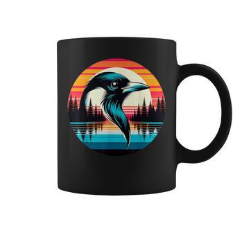 Magpie Bird Sunset Retro Style Safari Vintage 70S Coffee Mug - Monsterry