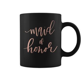 Maid Of Honor Bride Bachelorette Party With Rose Gold Coffee Mug - Monsterry