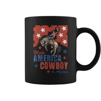 Makes America A Cowboy Again Western Life Retro 4Th Of July Coffee Mug - Monsterry CA