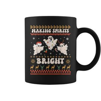 Making Spirits Bight Spooky Boo Ghost Gothic Ugly Christmas Coffee Mug - Seseable
