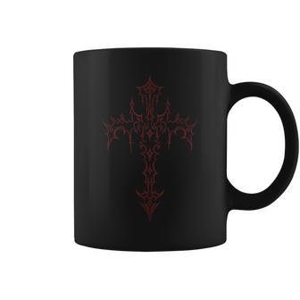 Mall Goth Grunge Aesthetic Gothic Cross Coffee Mug - Monsterry DE