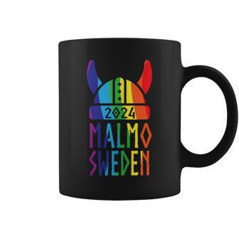 Malmo Sweden 2024 Swedish Viking Rainbow Gay Lesbian Pride Coffee Mug - Monsterry DE