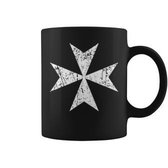 Maltese Cross Small Breastpocket White Print Coffee Mug - Monsterry UK