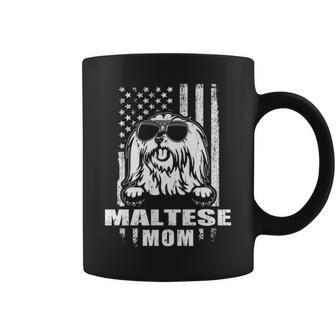 Maltese Mom Cool Vintage Retro Proud American Coffee Mug | Mazezy