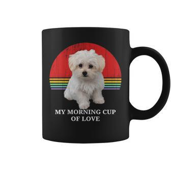 Maltese Puppies Lover Retro Sunset Pet Owner Love Gif Coffee Mug | Mazezy