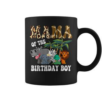 Mama Of The Birthday Boy Zoo Bday Safari Celebration Coffee Mug - Seseable