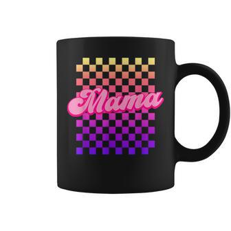 Mama With Checkered Pattern Cute Retro Coffee Mug - Thegiftio UK