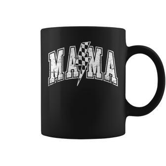 Mama Lightning Bolt Checkered Varsity Mom Mother's Day Coffee Mug - Monsterry UK