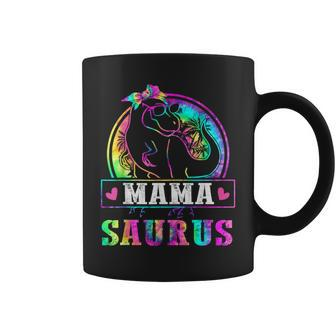 Mamasaurus Dinosaur Mama Saurus Family Matching Tie Dye Coffee Mug - Monsterry AU
