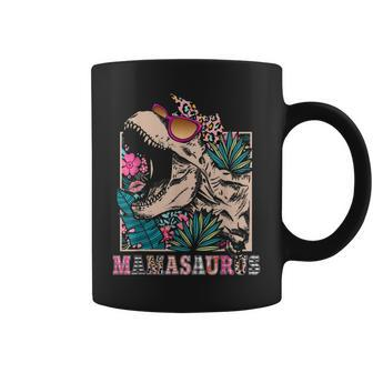 Mamasaurus Rex Mom Dinosaur Leopard Flower T-Rex Mama Saurus Coffee Mug - Seseable