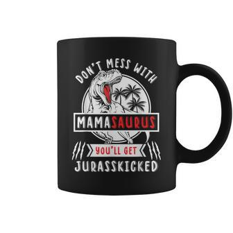 Mamasaurus T Rex Dinosaur Mama Saurus Family Matching Women Coffee Mug - Monsterry
