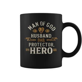 Man Of God Husband Daddy Protector Hero Fathers Day Coffee Mug - Thegiftio UK