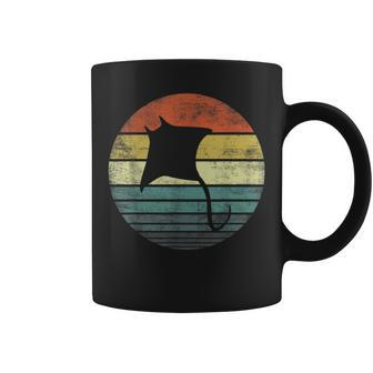 Manta Ray Lover Retro Vintage Ocean Animal Silhouette Coffee Mug - Monsterry DE