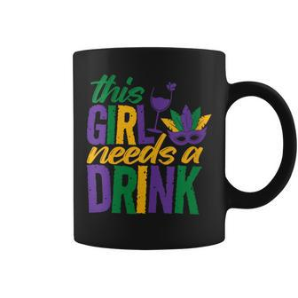 Mardi Gras 2024 This Girl Needs A Drink Vintage Coffee Mug | Mazezy