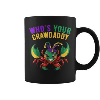 Mardi Gras Crawfish Carnival Costume Beads Whos Your Crawdad Coffee Mug - Monsterry
