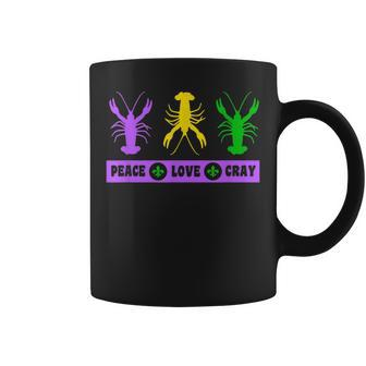Mardi Gras Parade Peace Love Crawfish Crayfish New Orleans Coffee Mug - Monsterry UK