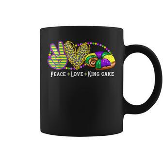 Mardi Gras Peace Love King Cakes Beads Carnival Coffee Mug | Crazezy