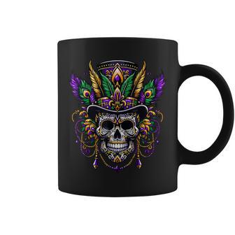 Mardi Gras Skull Top Hat New Orleans Witch Doctor Voodoo Coffee Mug - Monsterry AU