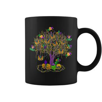 Mardi Gras Tree Beads New Orleans 2023 Watercolor Vintage Coffee Mug - Monsterry CA